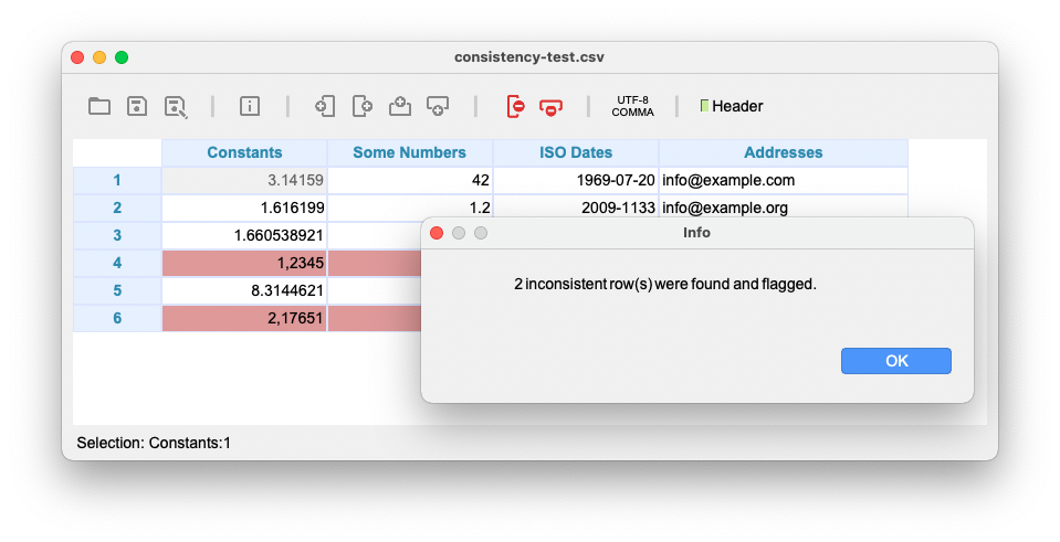 Check data consistency