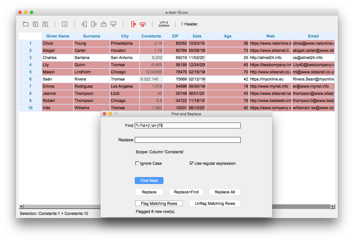 Flag rows that don’t match a format