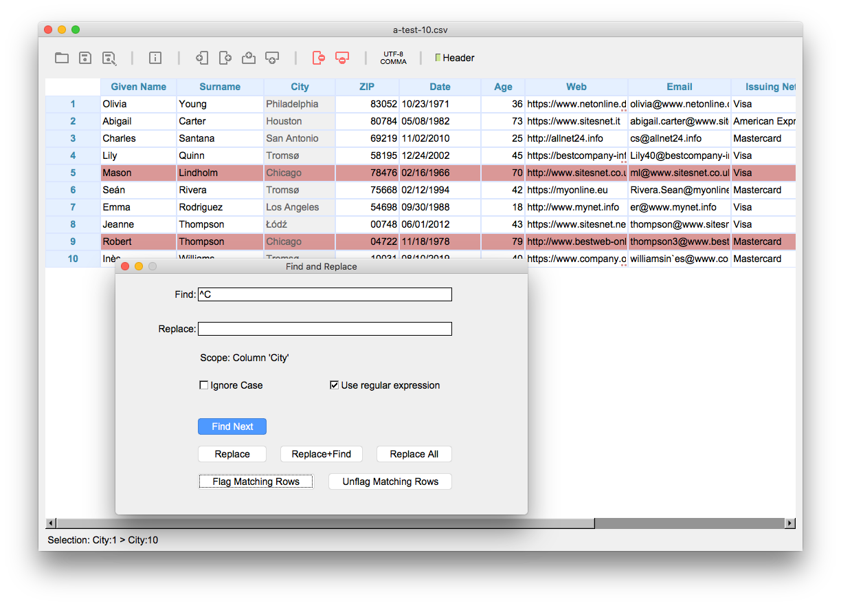 Flag rows with Regular Expressions